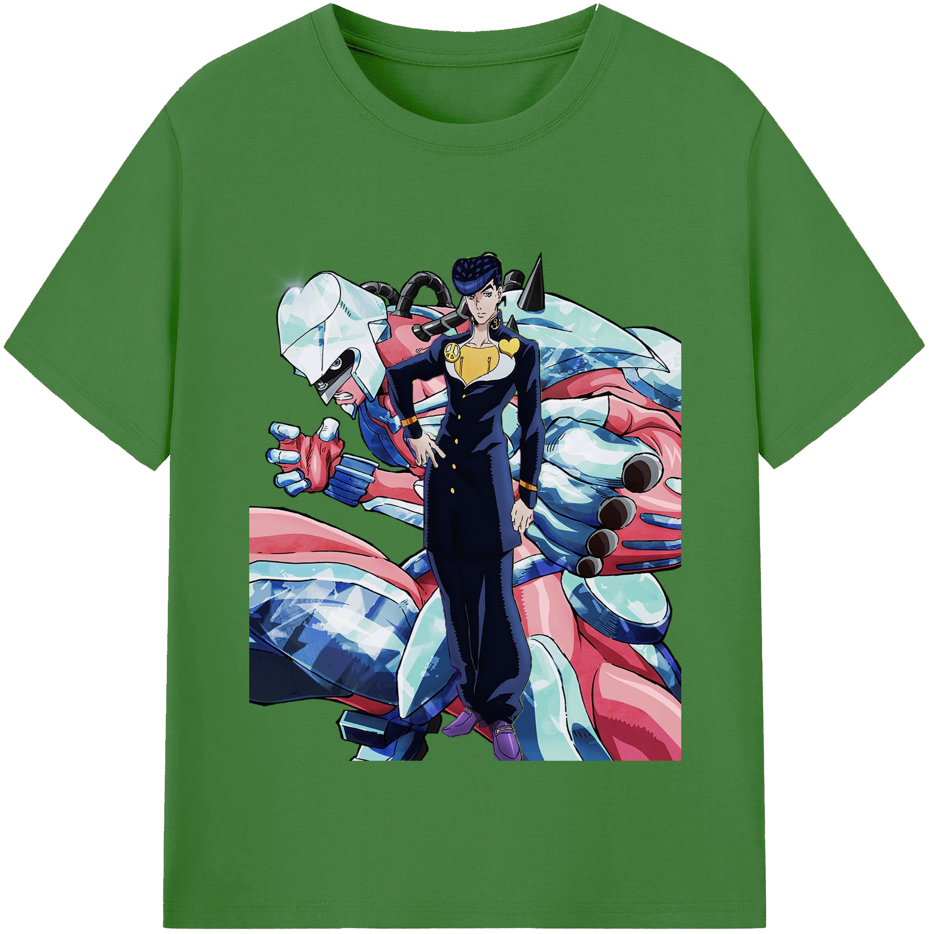（画像用） ジョジョの奇妙な冒険 ひがしかた じょうすけ JoJo's Bizarre Adventure Higashikata Josuke レディースカジュアルプリントTシャツ（綿100％）